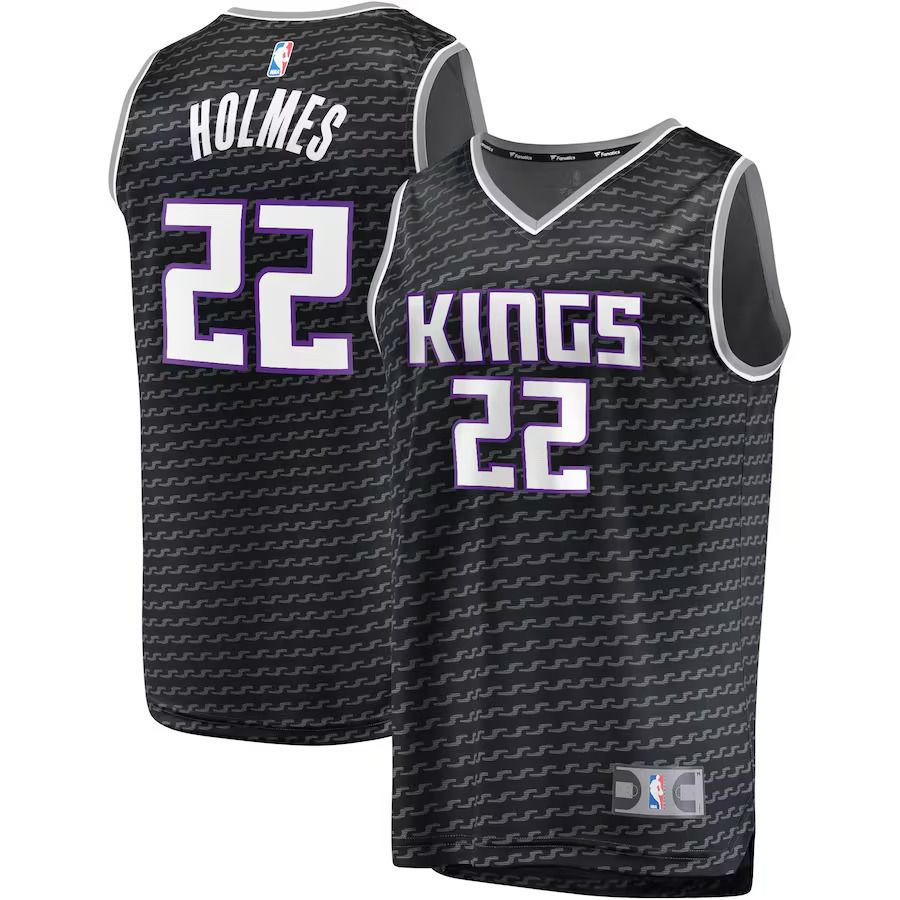 Men Sacramento Kings #22 Richaun Holmes Fanatics Branded Black Fast Break Player Replica NBA Jersey